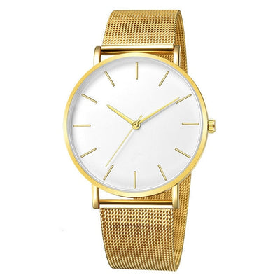 Minimalistische RVS Mesh Quartz Horloge