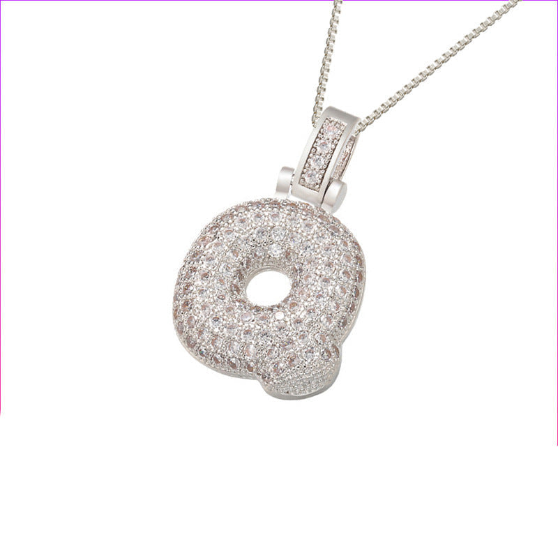 Pave Bubble Halsketting met Initialen | 18k Goud