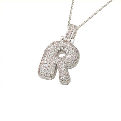 Pave Bubble Halsketting met Initialen | 18k Goud