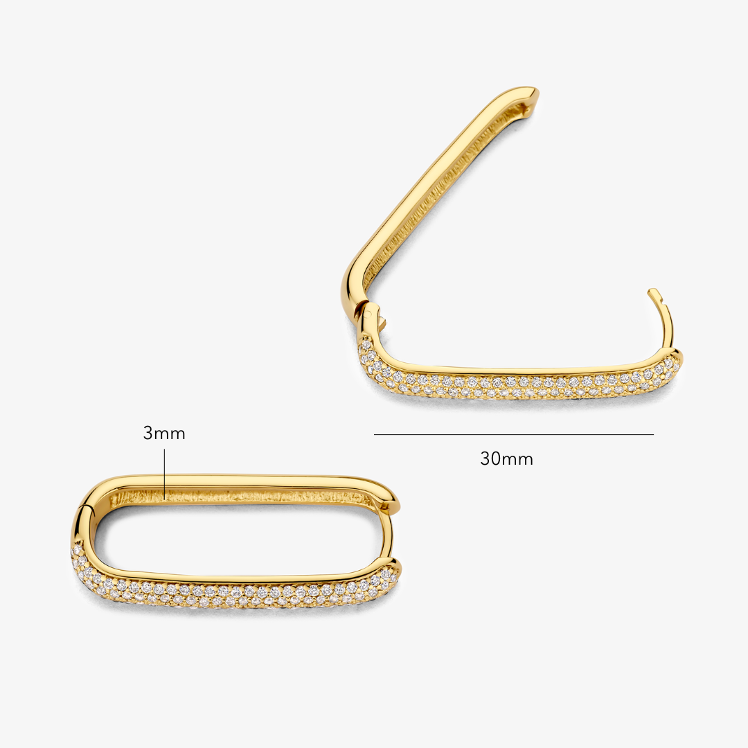 Store Icon Pavé Hoops | 16k Goud