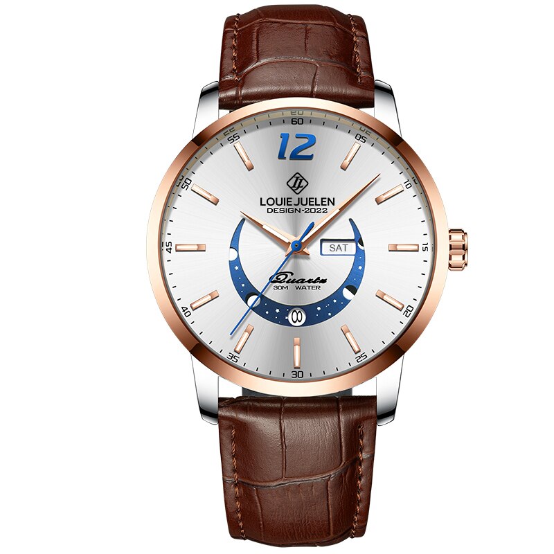 van Wennink© - Elegante Luminieuze Maanfase Horloge